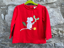 Load image into Gallery viewer, Christmas mouse red A-line top   18-24m (86-92cm)
