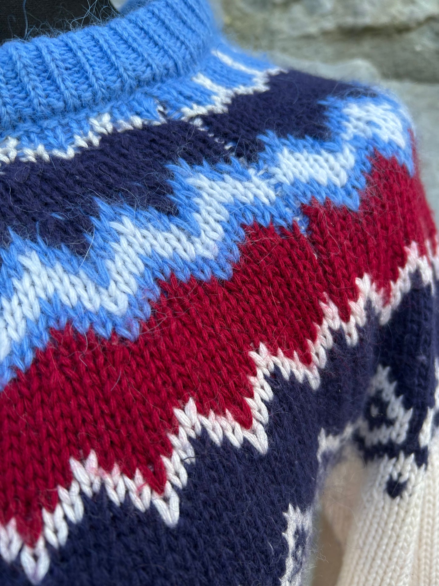 Fair Isle pattern cream jumper uk 10-12