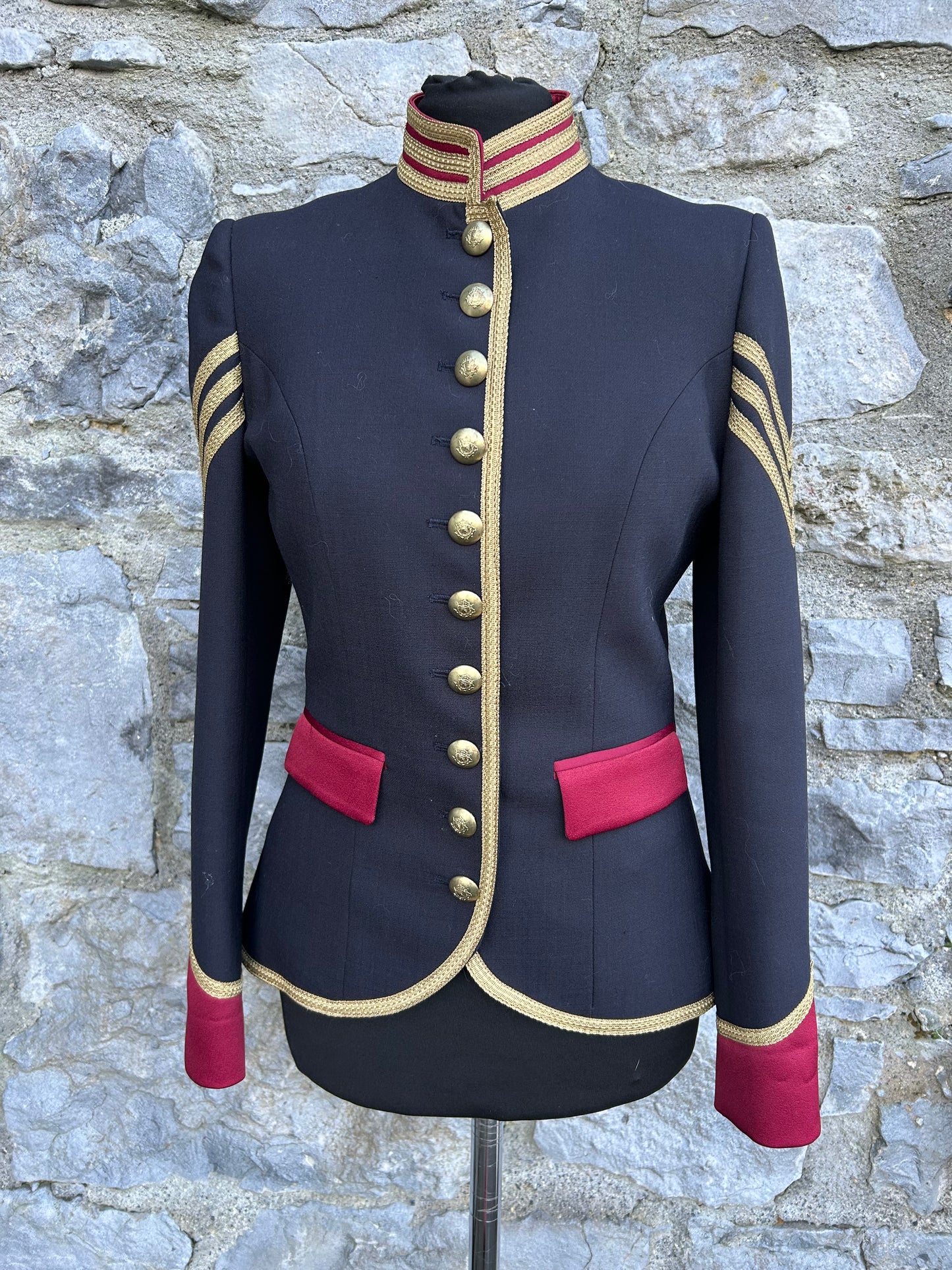 Black Cotton Military Jacket uk 8