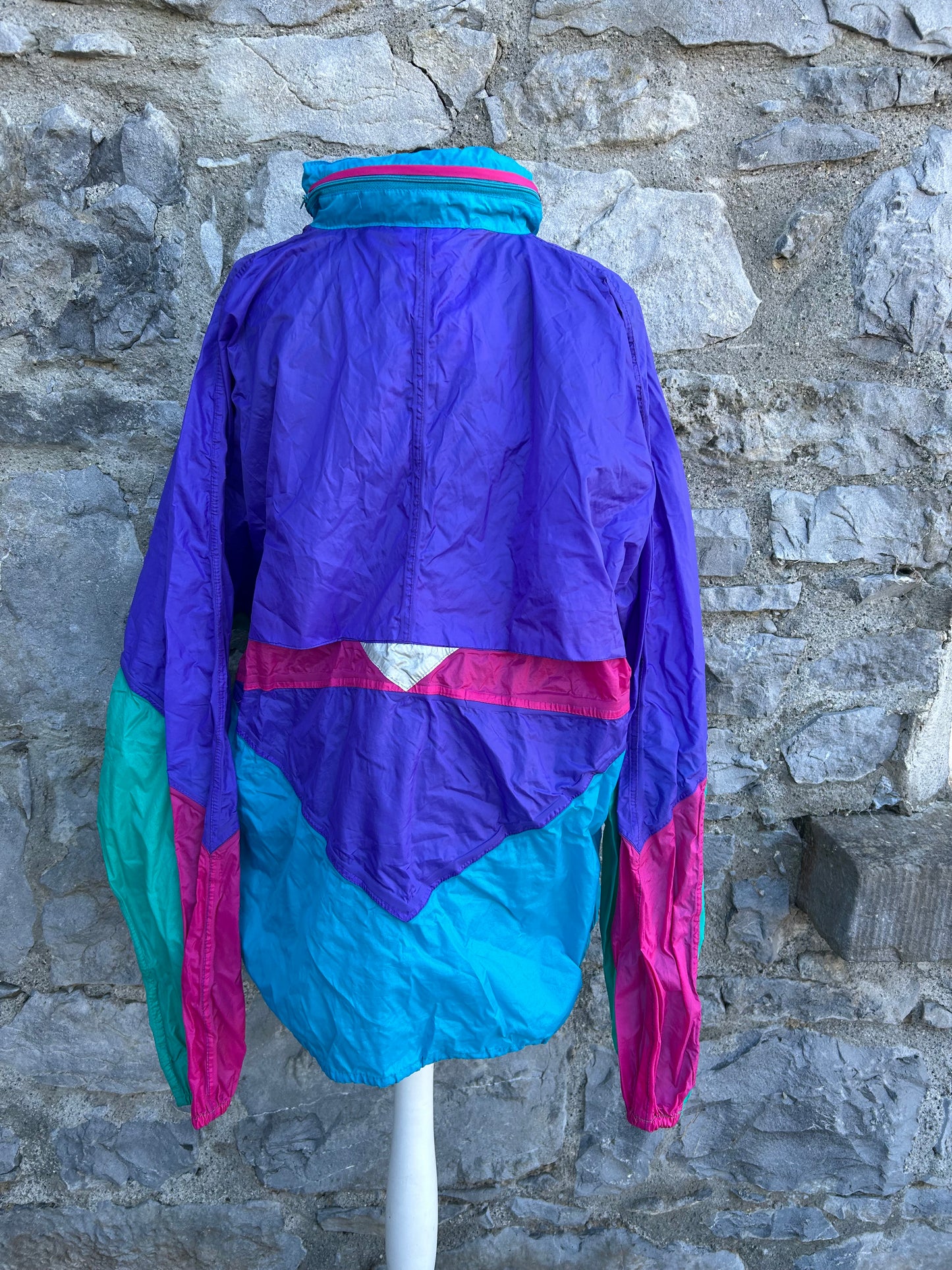 80s colourful rain jacket Large