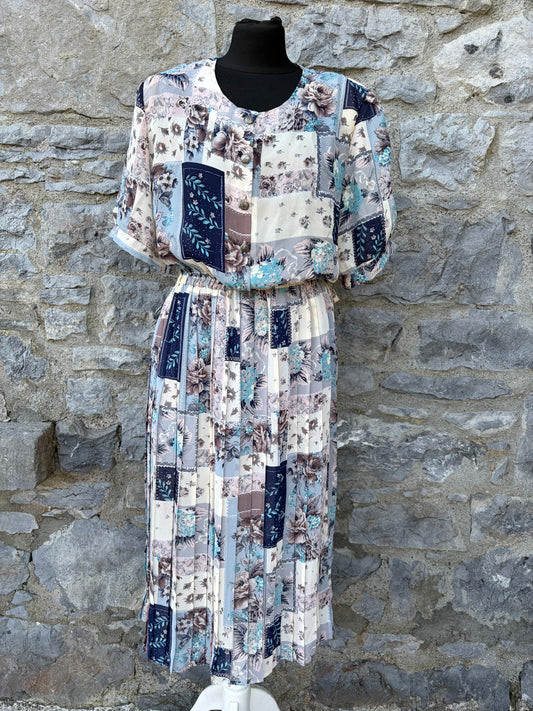 80s floral patchwork dress uk 14