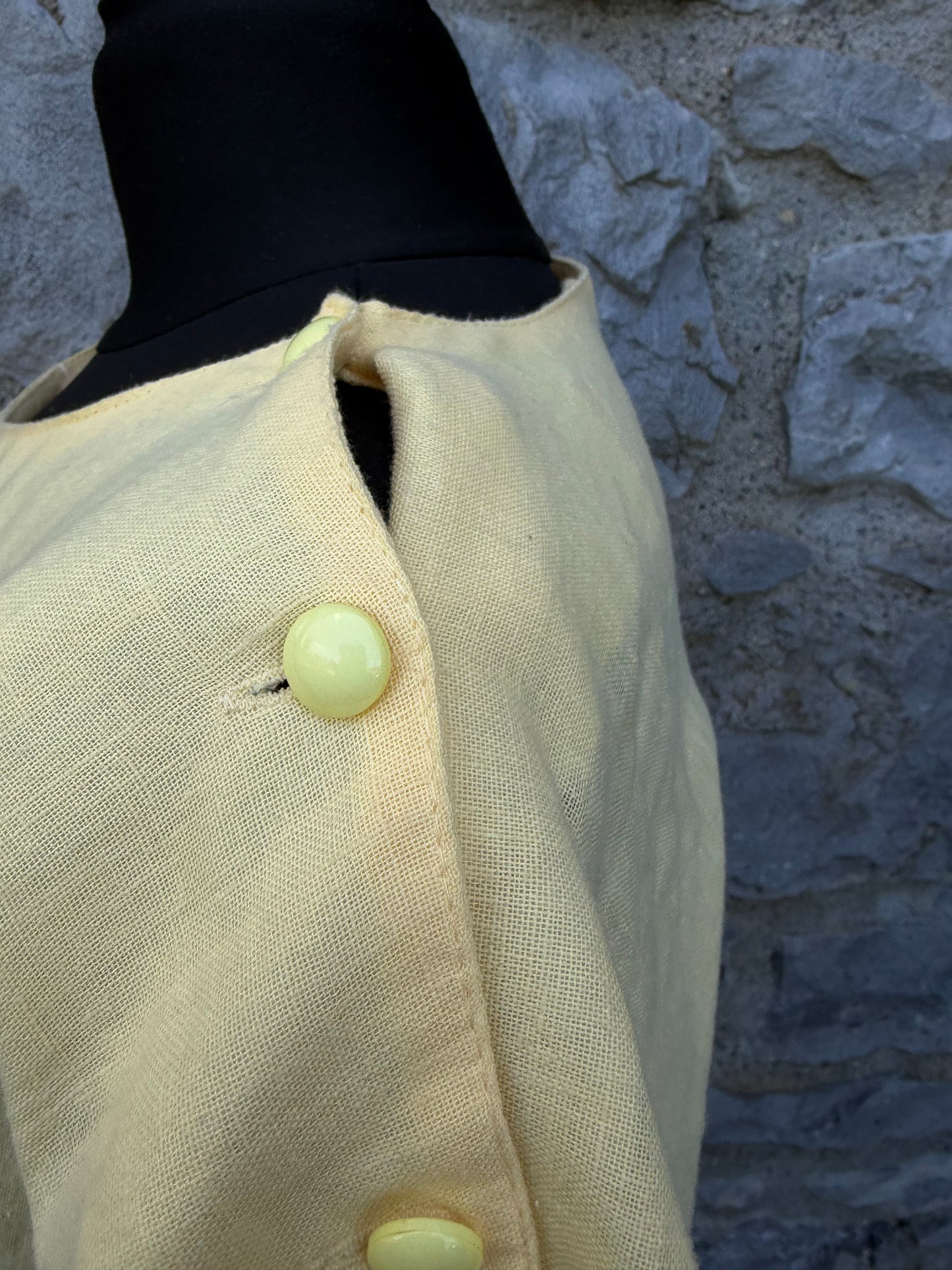 80s yellow summer dress uk 12