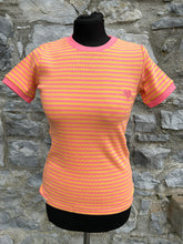 Load image into Gallery viewer, Orange stripy T-shirt  uk 6-8
