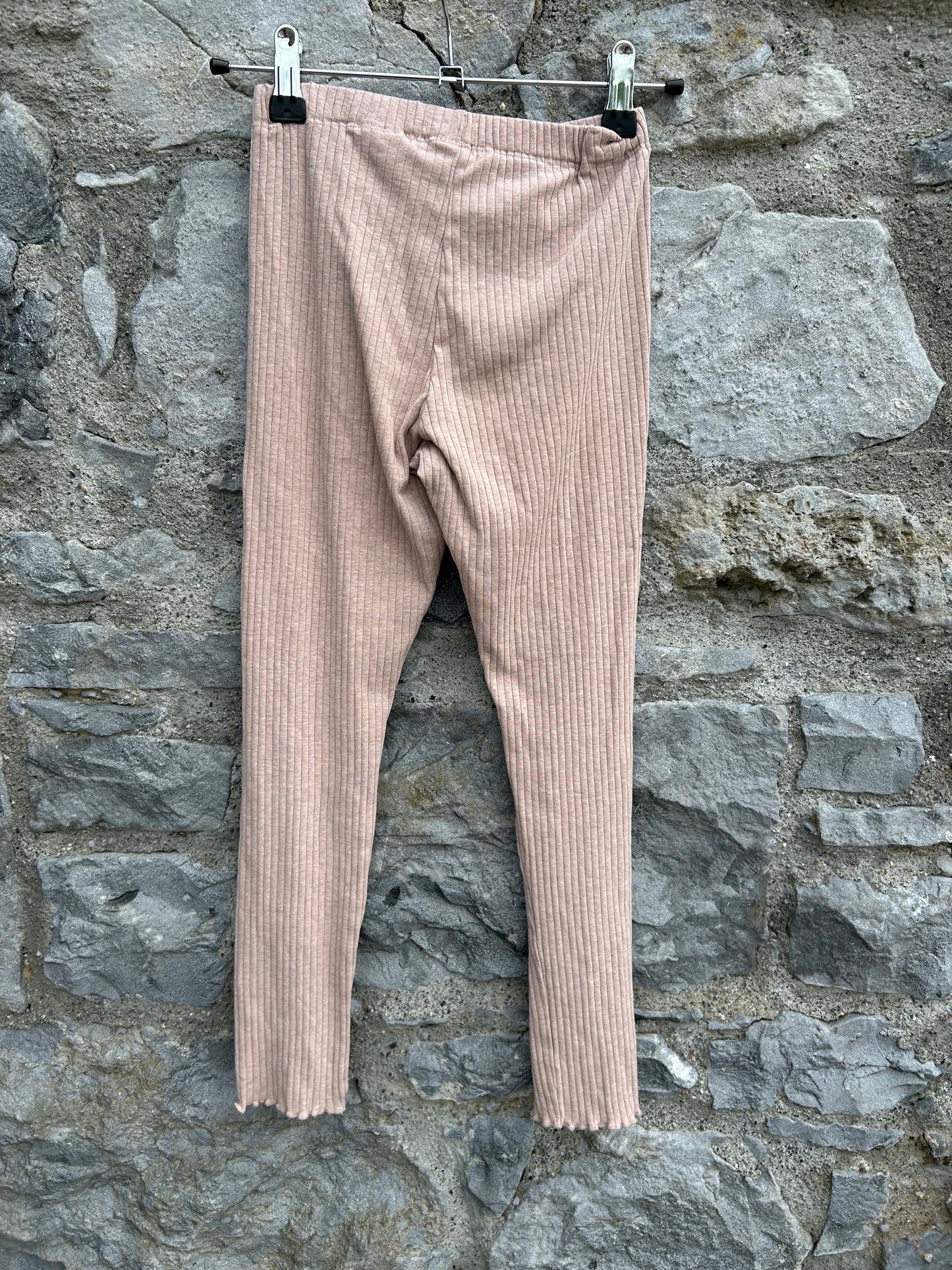 Dusty pink ribbed leggings  9-10y (134-140cm)