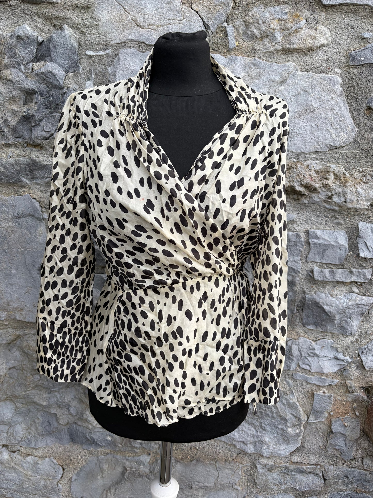 Silk spotty wrap top uk 8-10