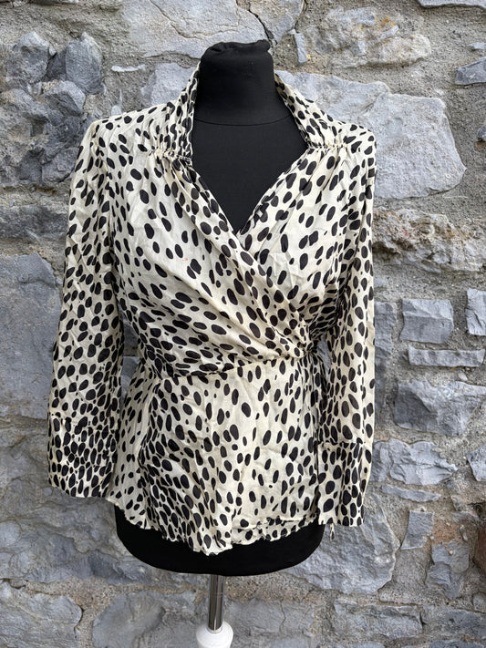 Silk spotty wrap top uk 8-10