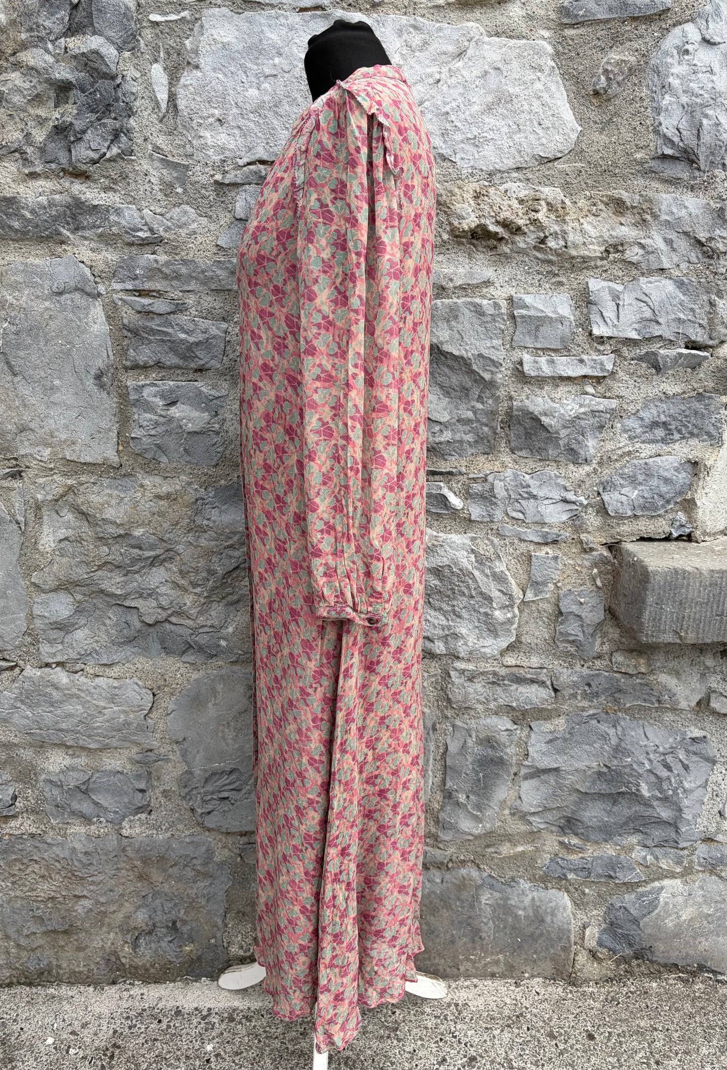 Pink&teal floral shirt dress uk 8-10