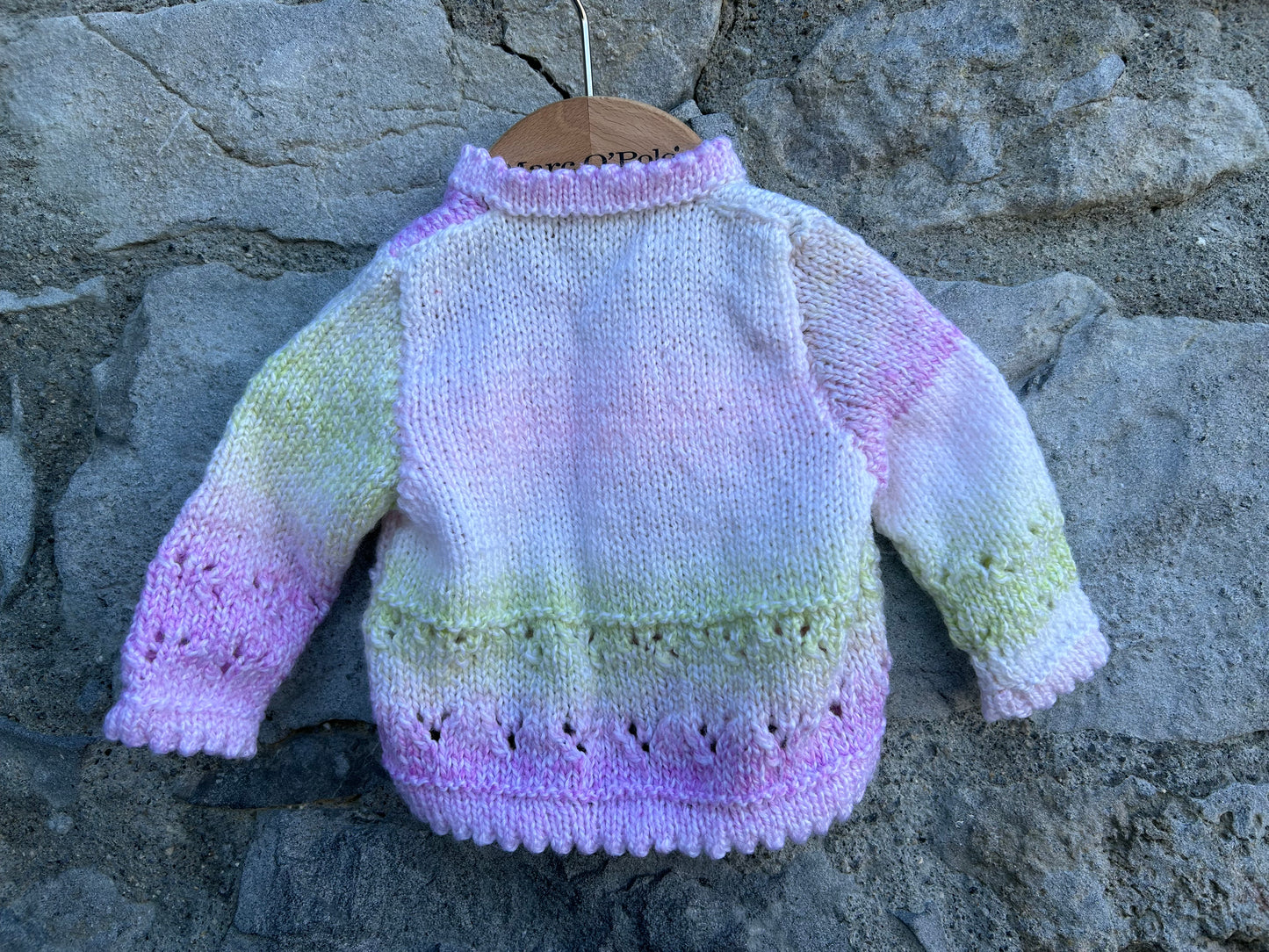 Pink&green ombré cardigan  0-3m (50-62cm)