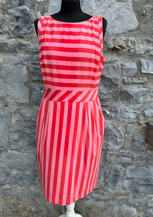 Pink stripy dress uk 10