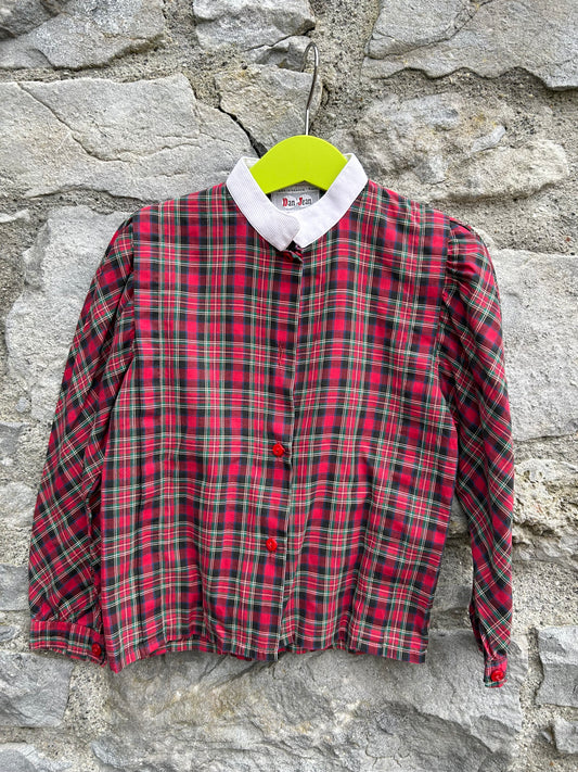 80s red check shirt  4y (104cm)