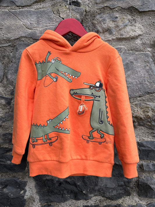 Crocodiles orange hoodie  5-6y (110-116cm)