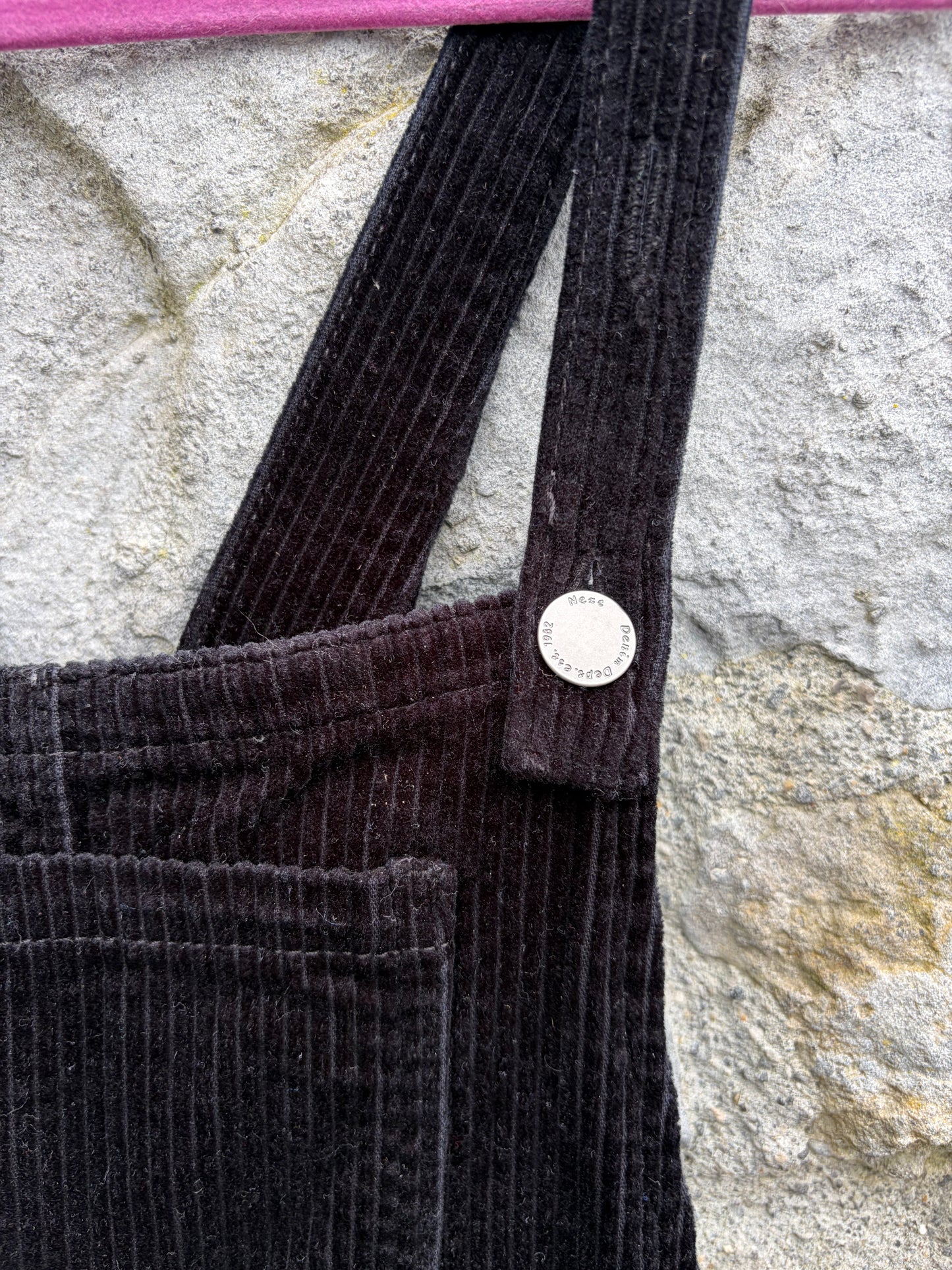 Black cord short dungarees  12y (152cm)