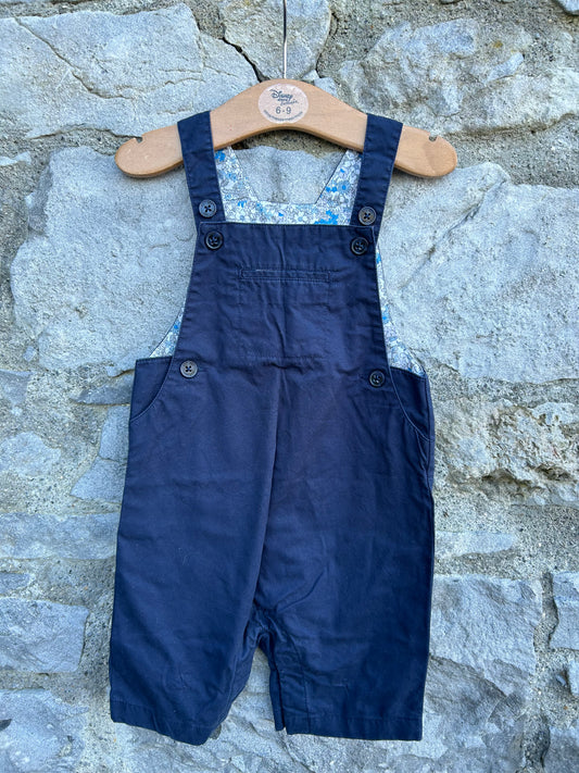 Navy short dungarees  12-18m (80-86cm)