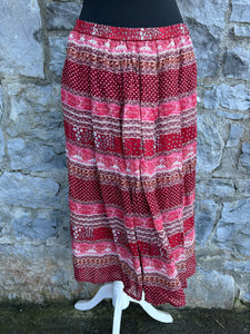 90s panel pink&brown skirt uk 12-14