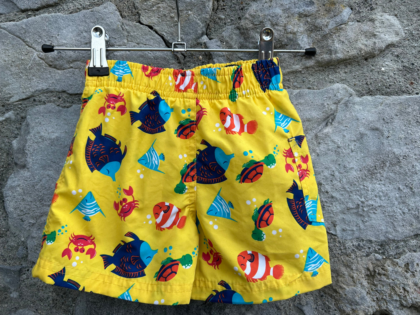 Fish yellow swim shorts  18-24m (86-92cm)