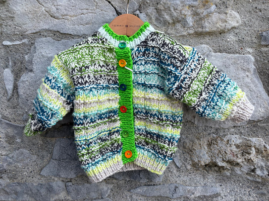 Green melange panel cardigan  3m (62cm)