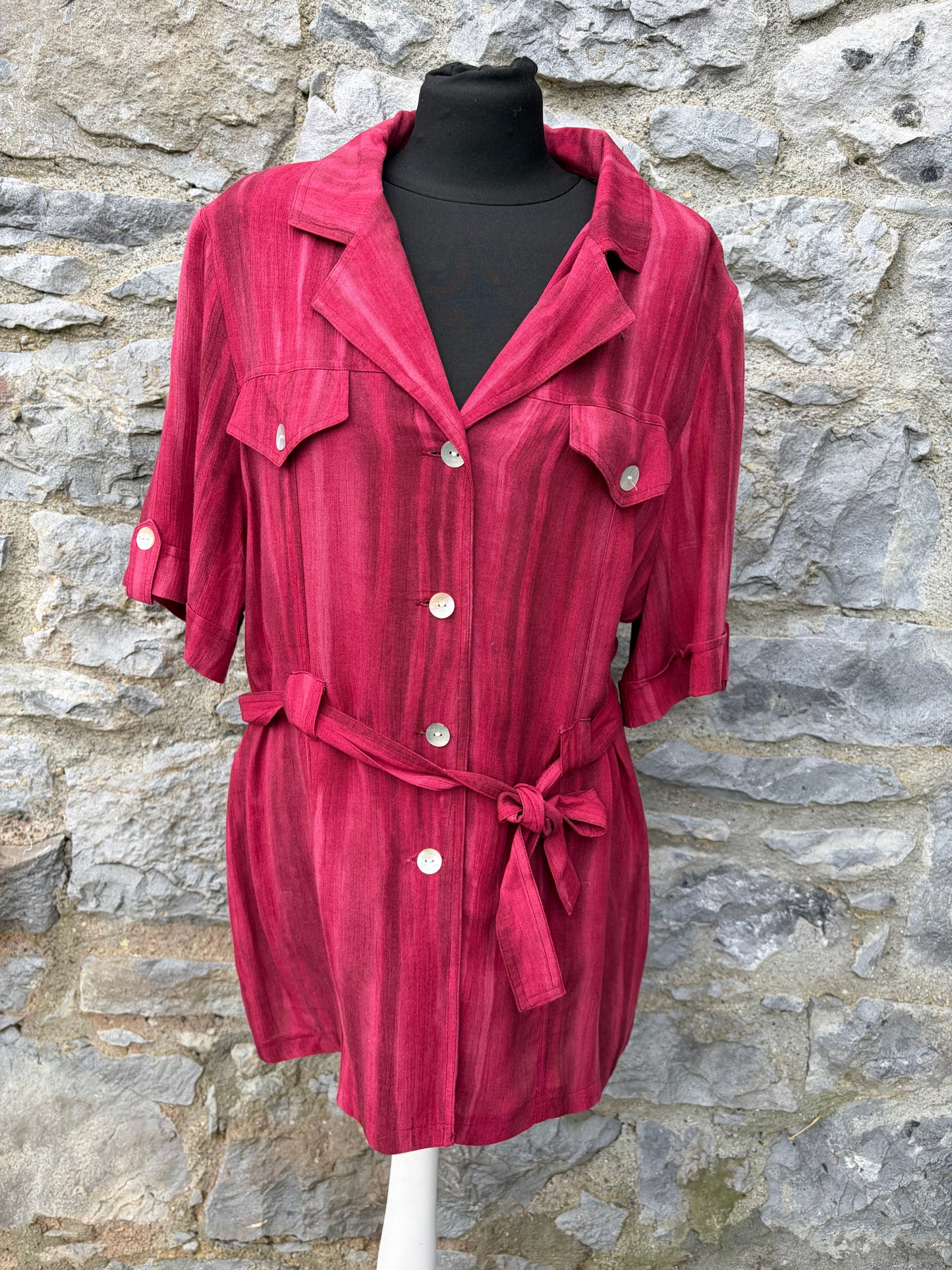 80s red stripy jacket 12-14