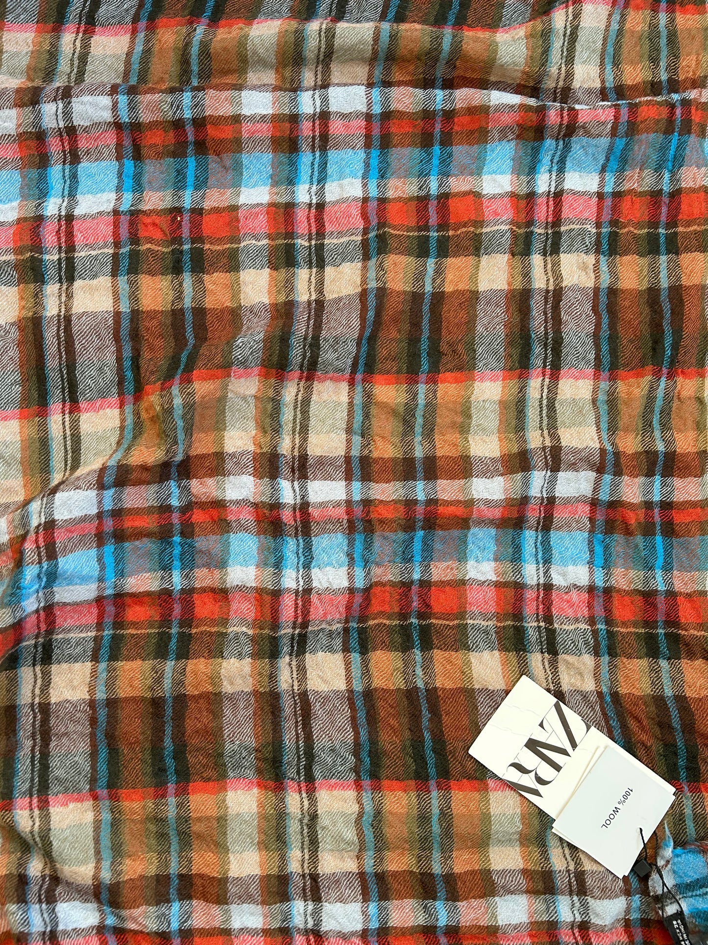Red&beige wool scarf