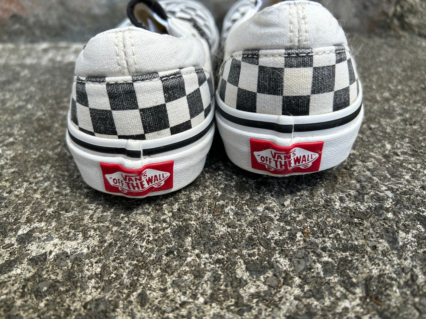 Black&off white Checker slip ons   uk 1.5 (eu 34)