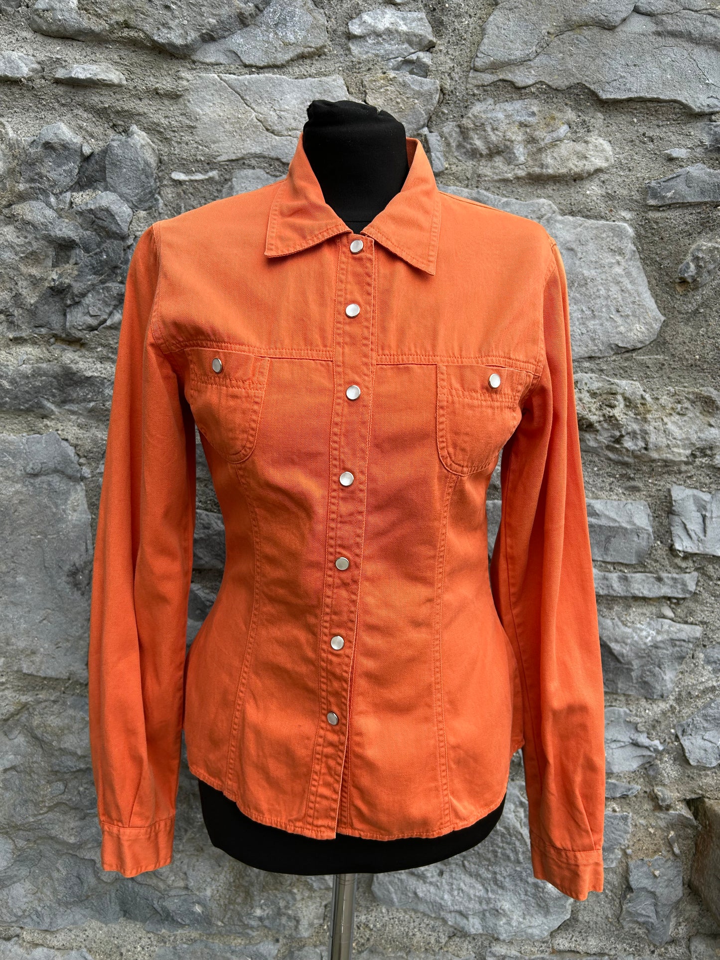 90s orange denim shirt uk 6-8