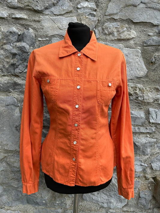 90s orange denim shirt uk 6-8
