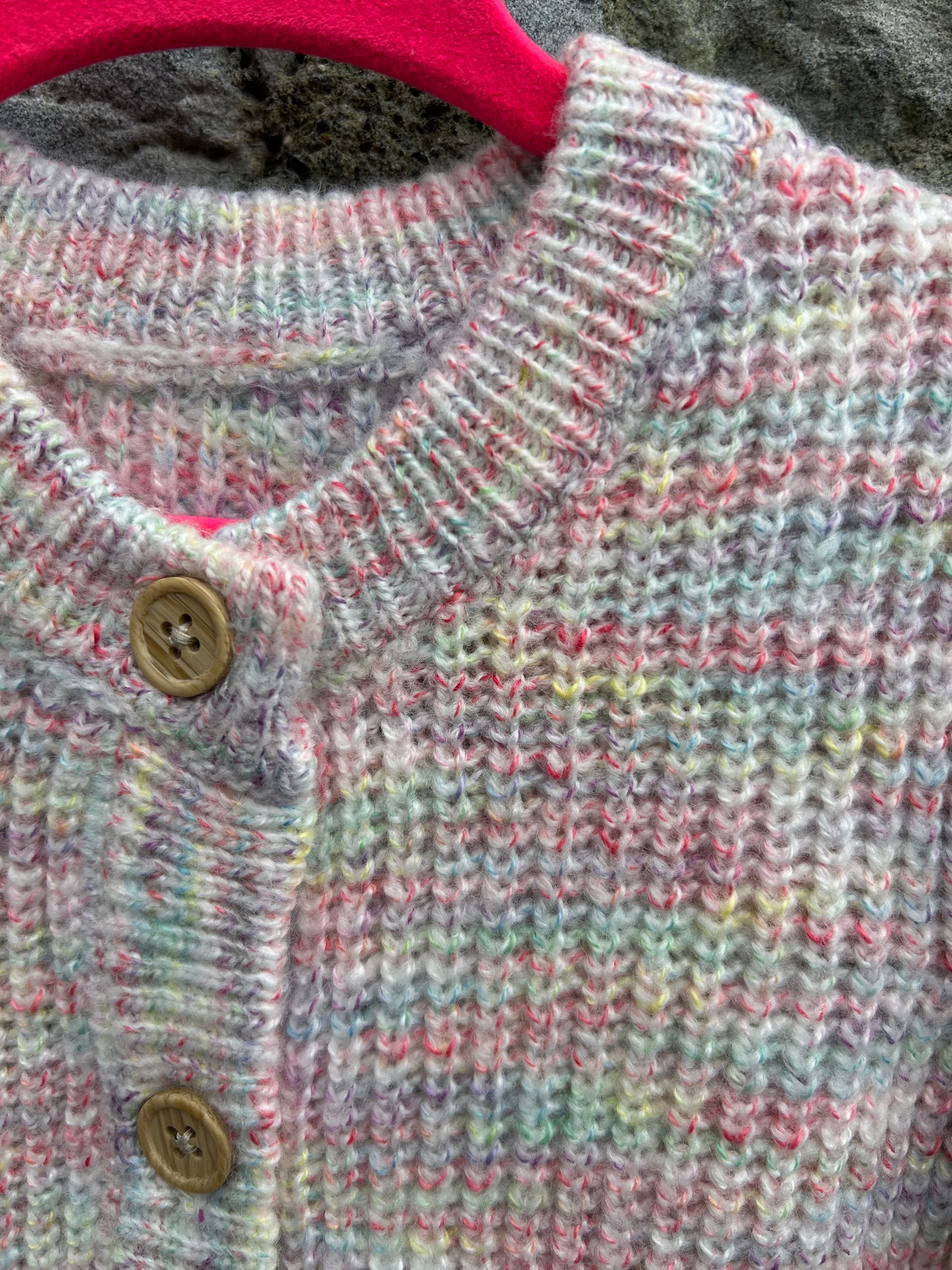 Pastel pink melange cardigan 12-18m (80-86cm)