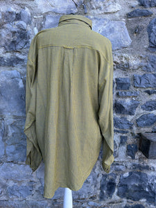 90s mustard check shirt L/XL