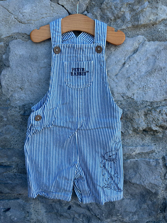 Peter Rabbit stripy dungarees  18-24m (86-92cm)
