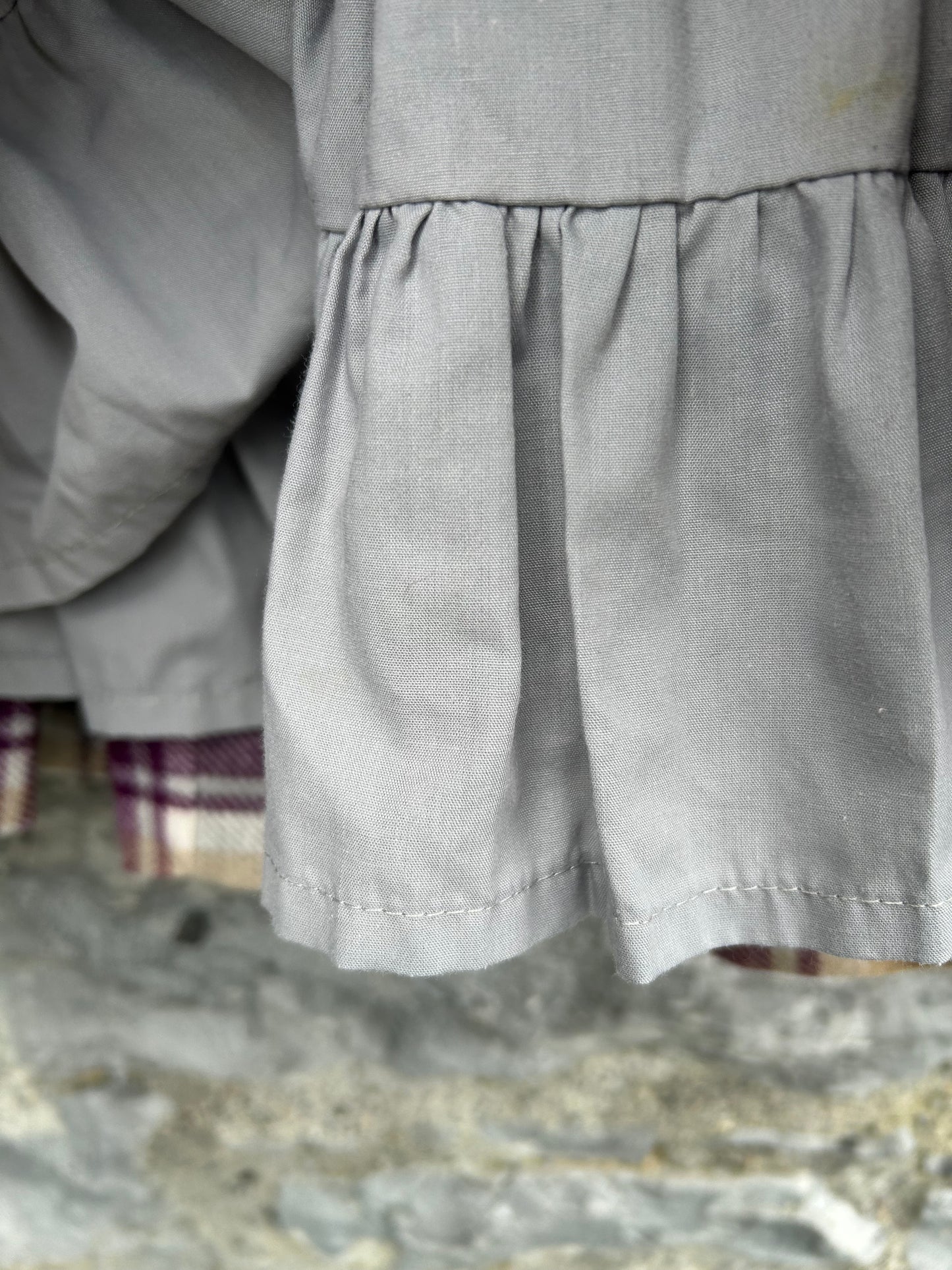 Grey&purple check pinafore 18-24m (86-92cm)