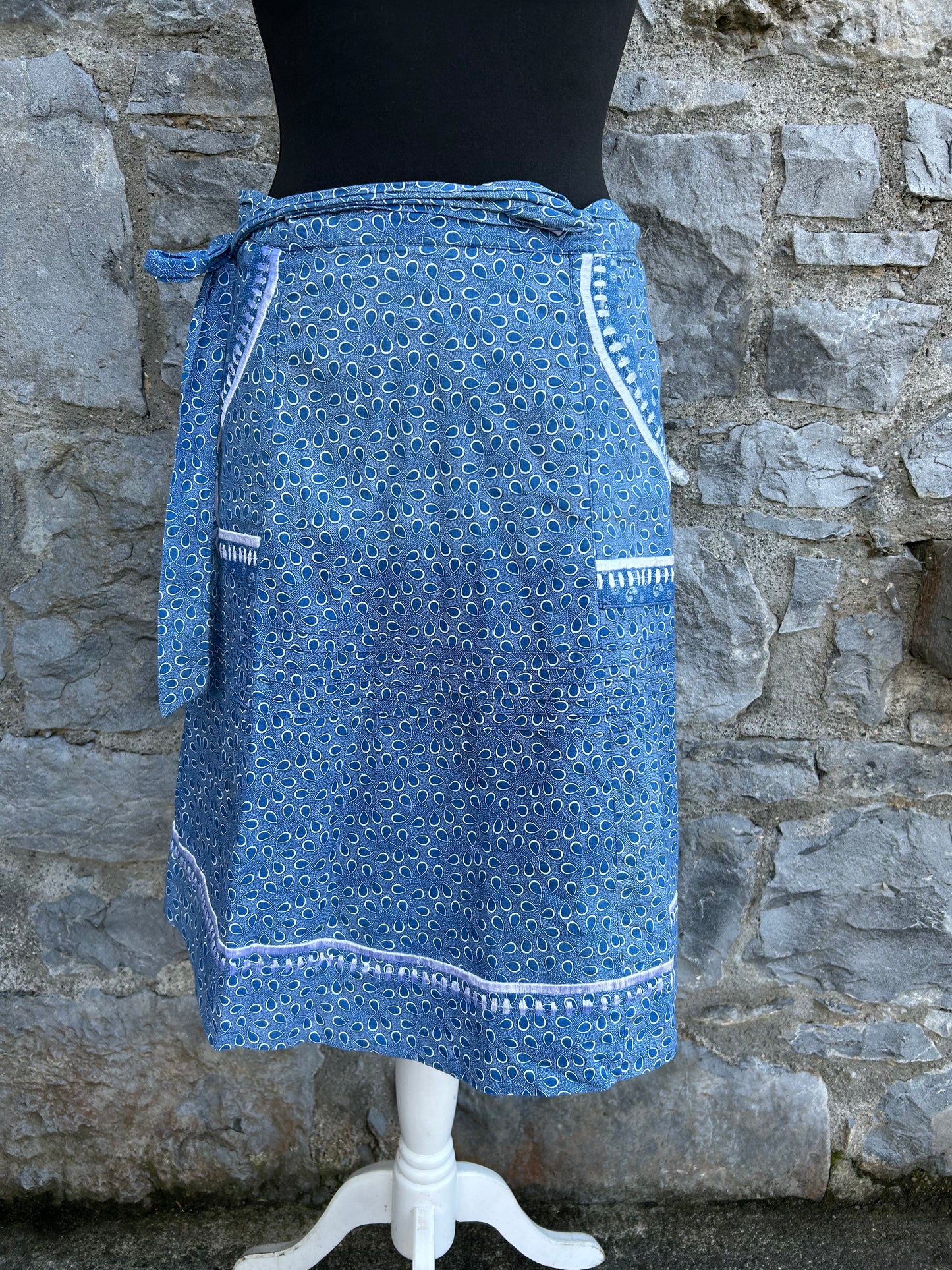 Blue paisley wrap skirt uk 12-14