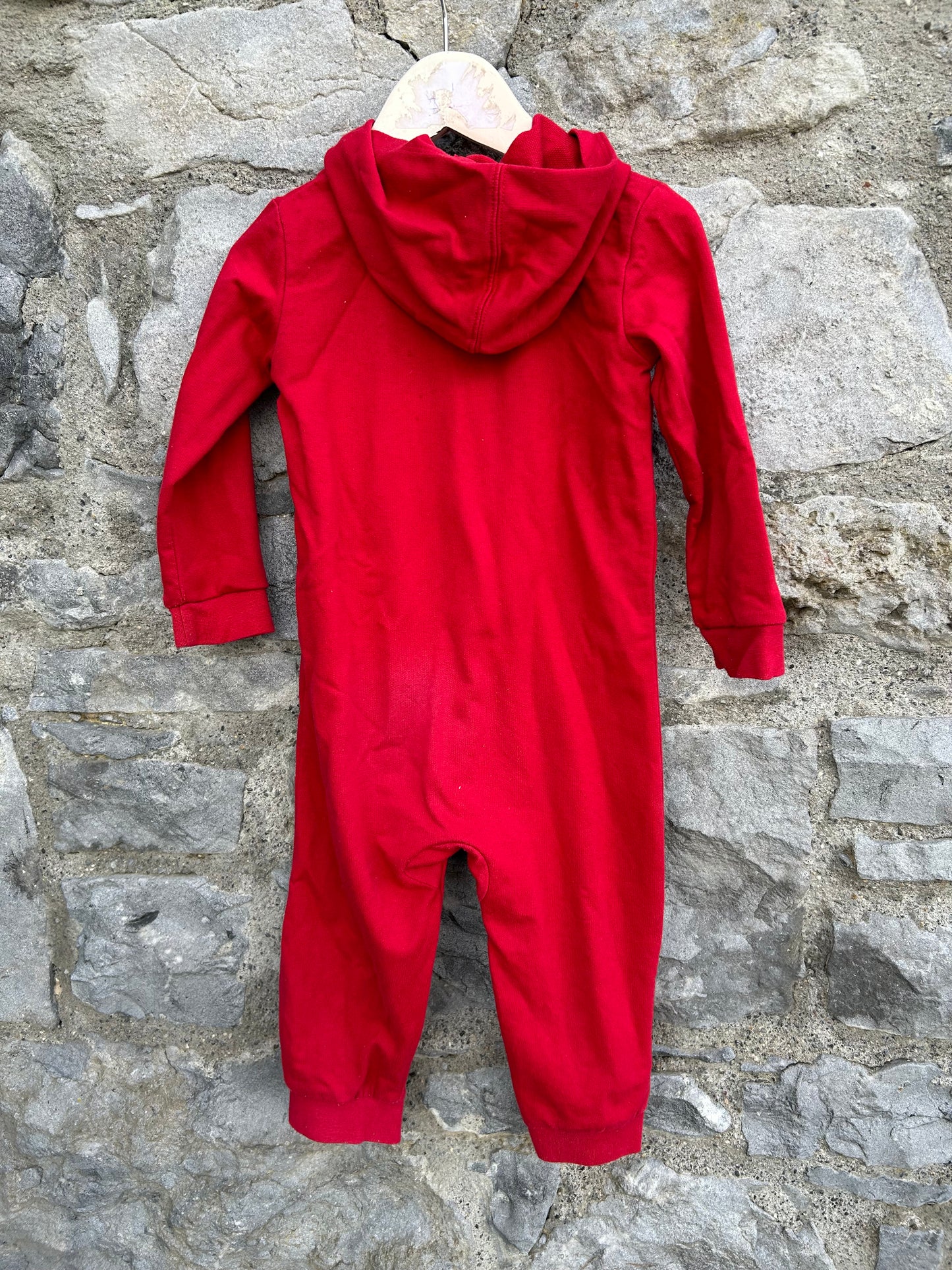 Red hooded onesie  18-24m (86-92cm)