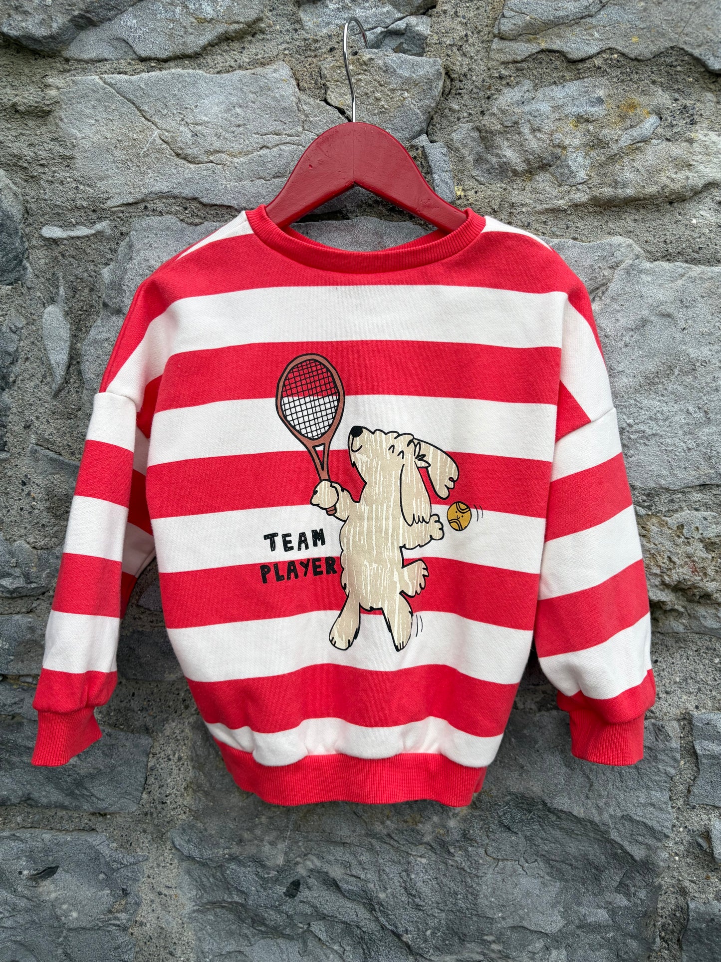 Team player stripy sweatshirt 3-4y (98-104cm)