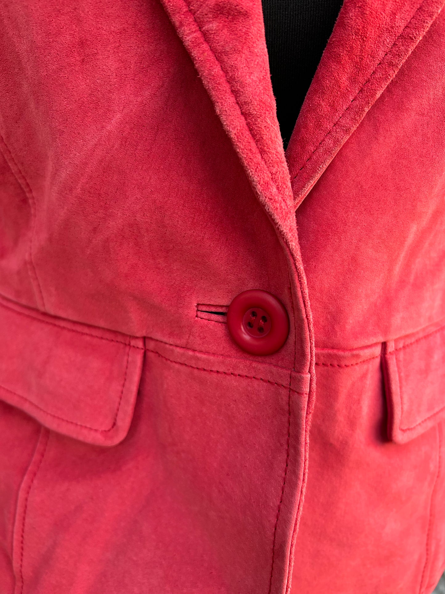 80s red suede jacket uk 10-12