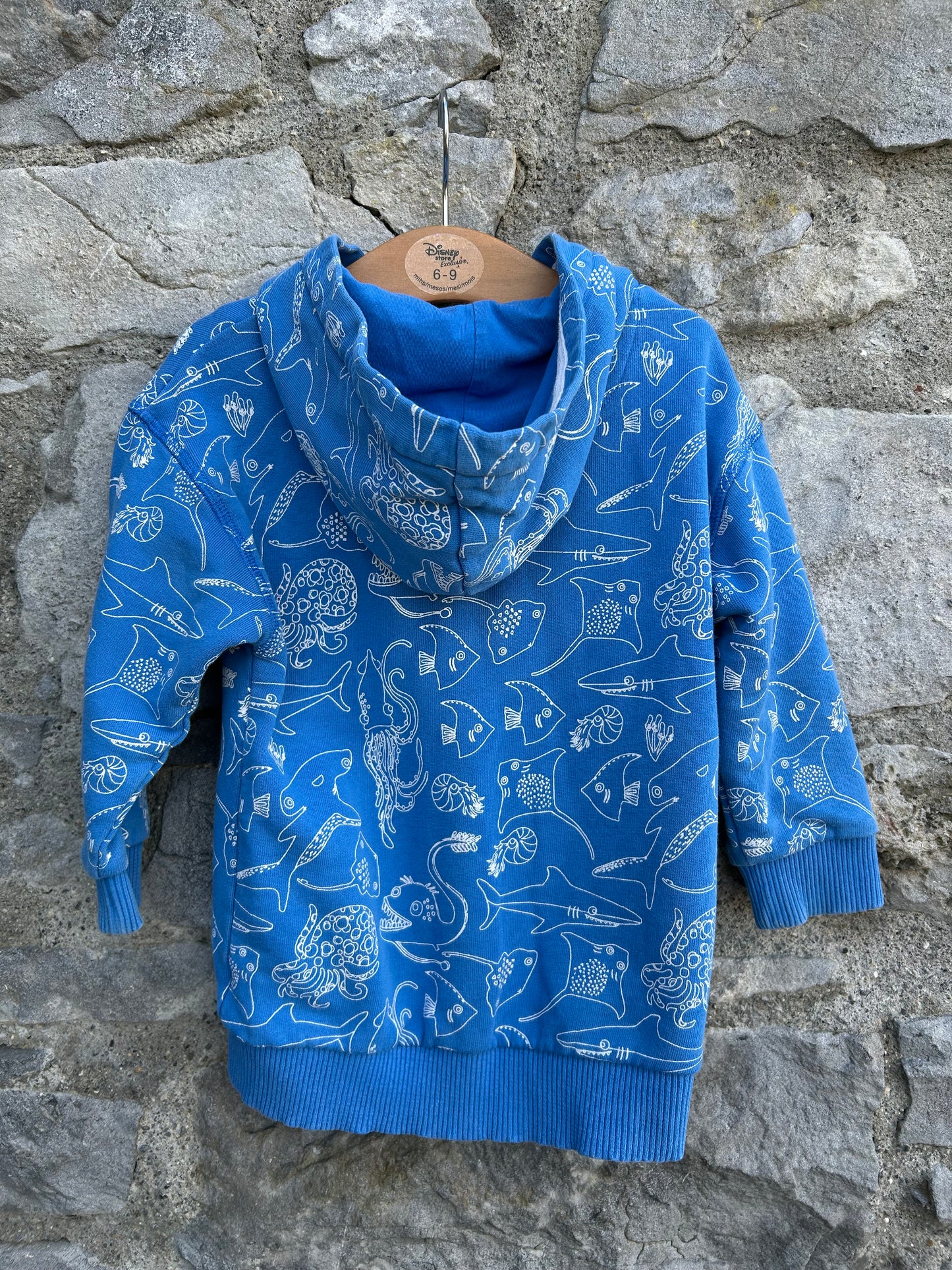 Sea creatures blue hoodie  18-24m (86-92cm)