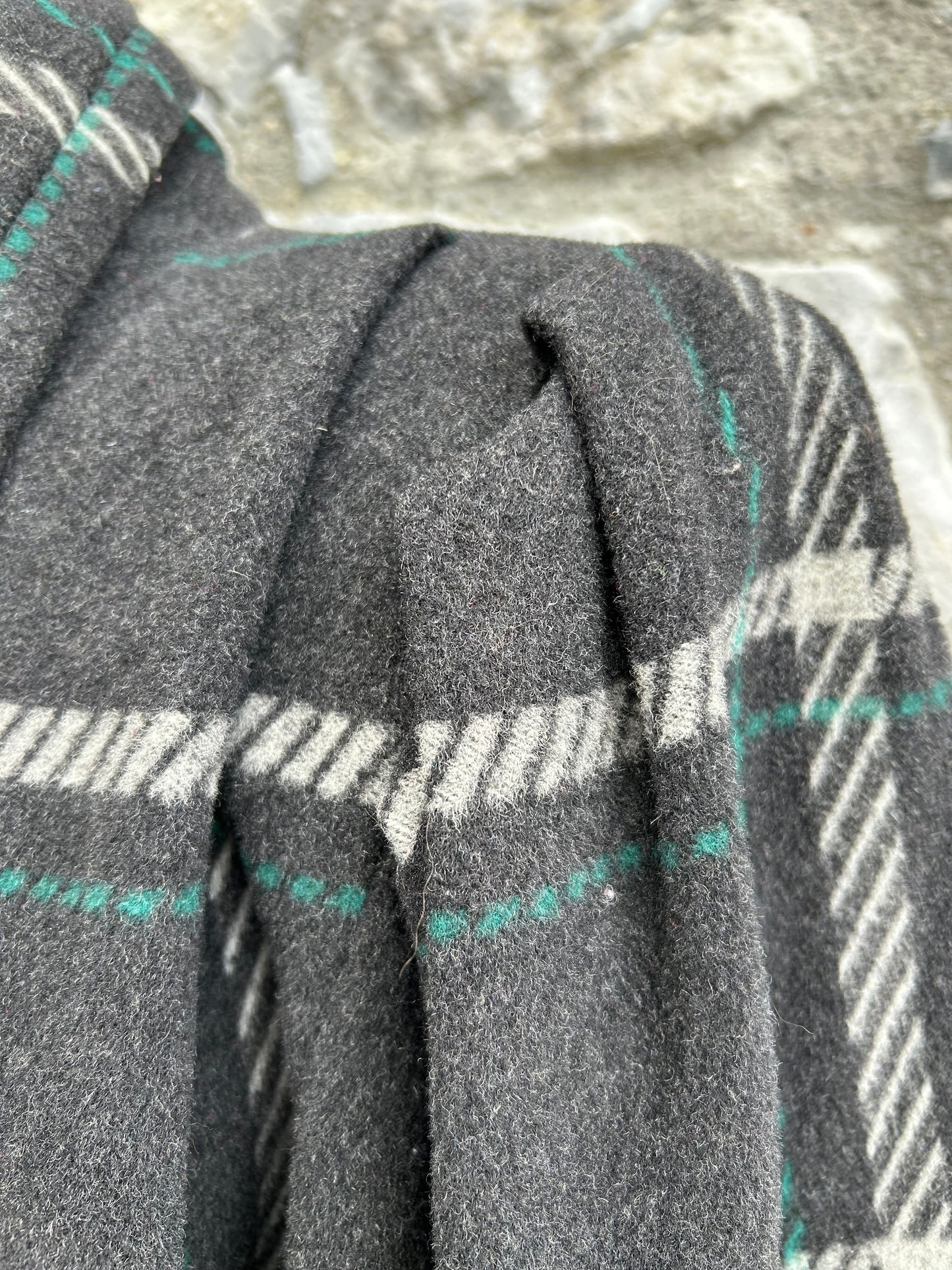 90s grey check coat uk 14-16