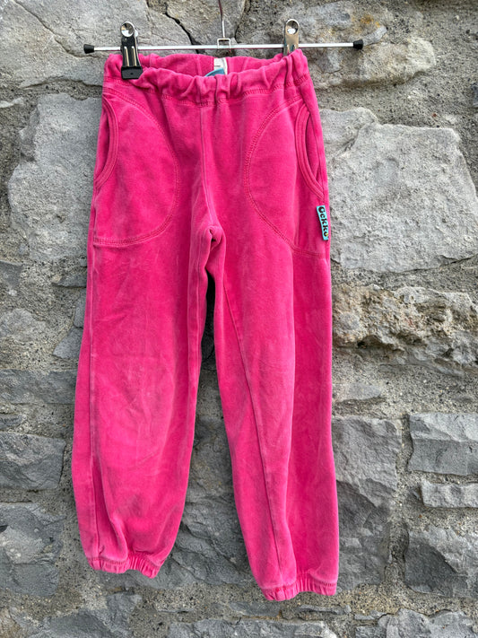 Pink velour baggy pants 4y (104cm)