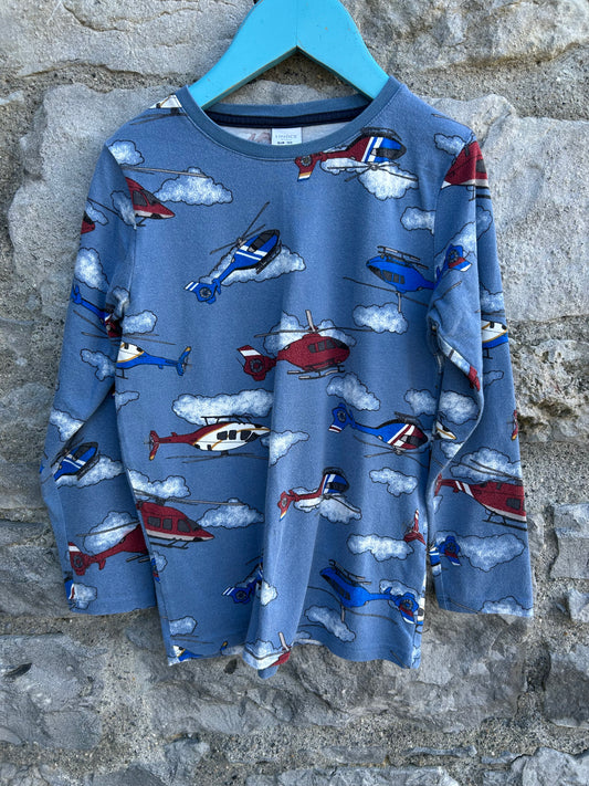 Helicopters blue top  6y (116cm)