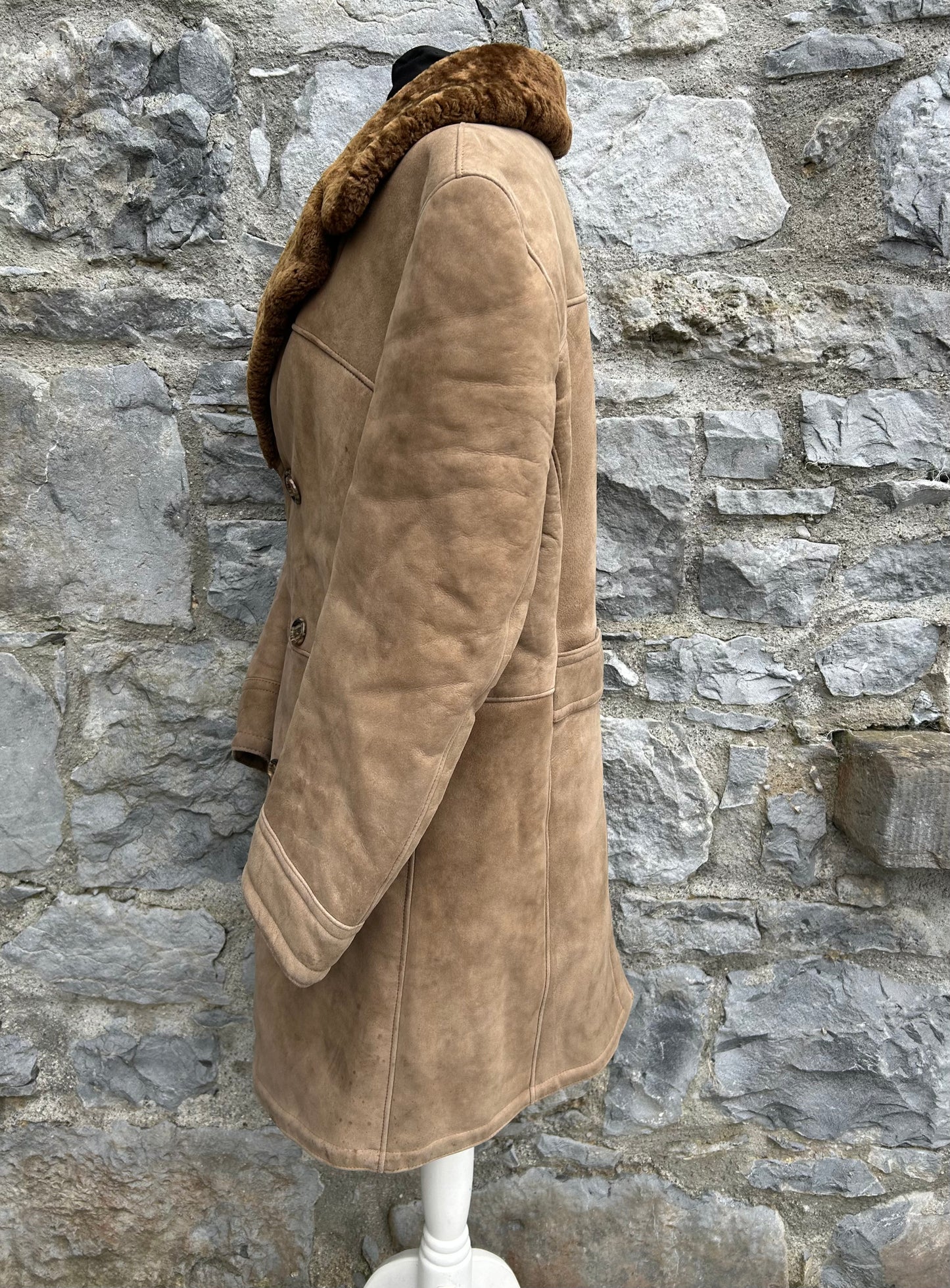 80s brown leather sheepskin coat Medium