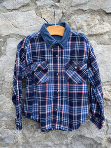 Y2K Navy&blue check shirt   2-3y (92-98cm)