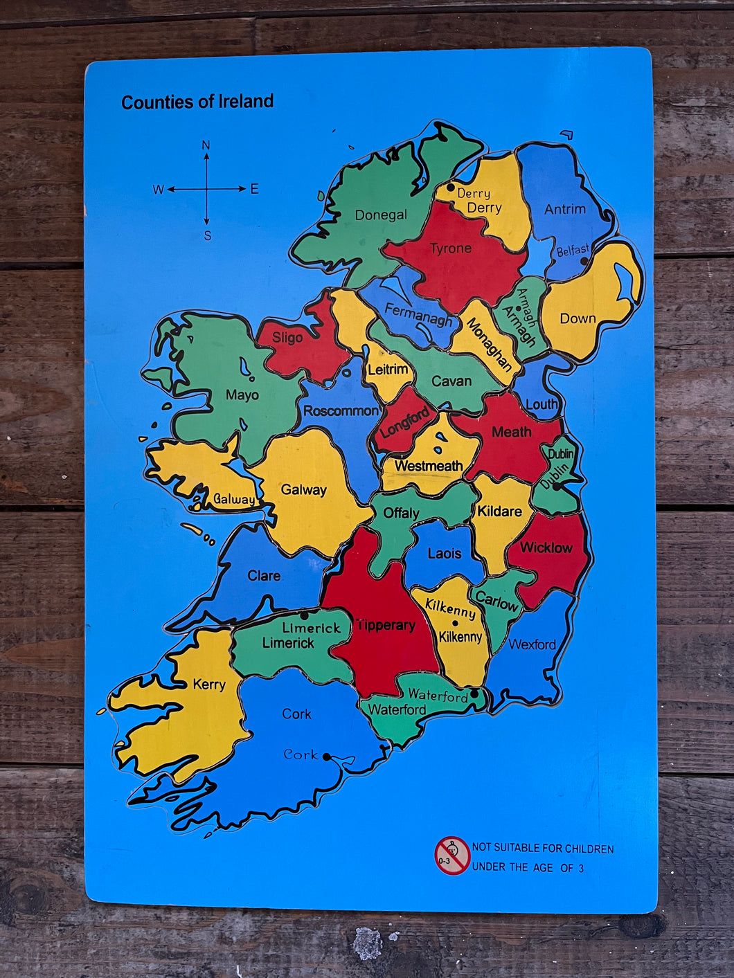 Wooden map of Ireland