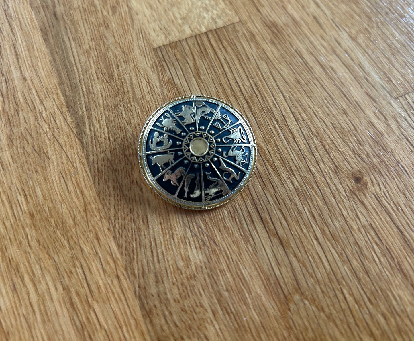 Zodiac circle brooch