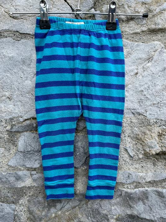 Blue stripy Dinosaur leggings  12-18m (80-86cm)