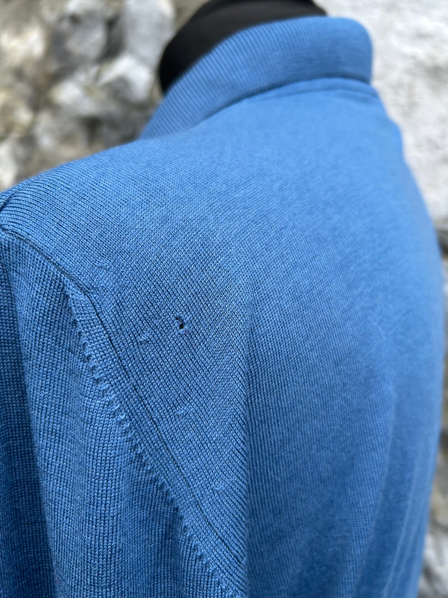 80s blue merino top uk 10