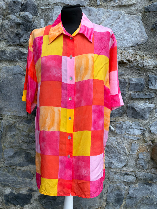 90s pink squares shirt uk 14