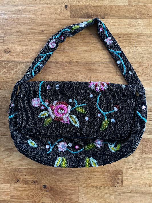 Floral beaded handbag