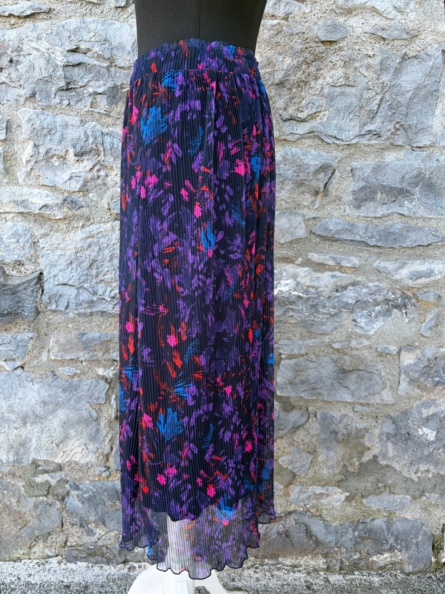 Purple floral pleated skirt uk 8-10