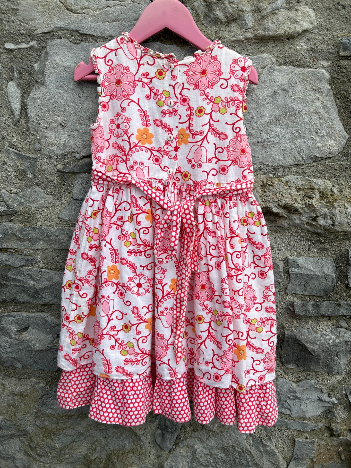 Y2K red floral dress  3-4y (98-104cm)