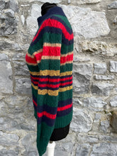 Load image into Gallery viewer, Green&amp;red woolly jumper uk 6-8
