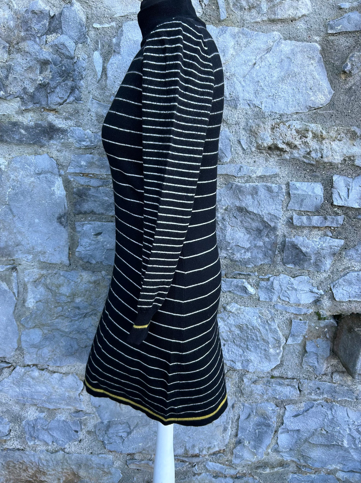 Black stripy knitted dress uk 6-8