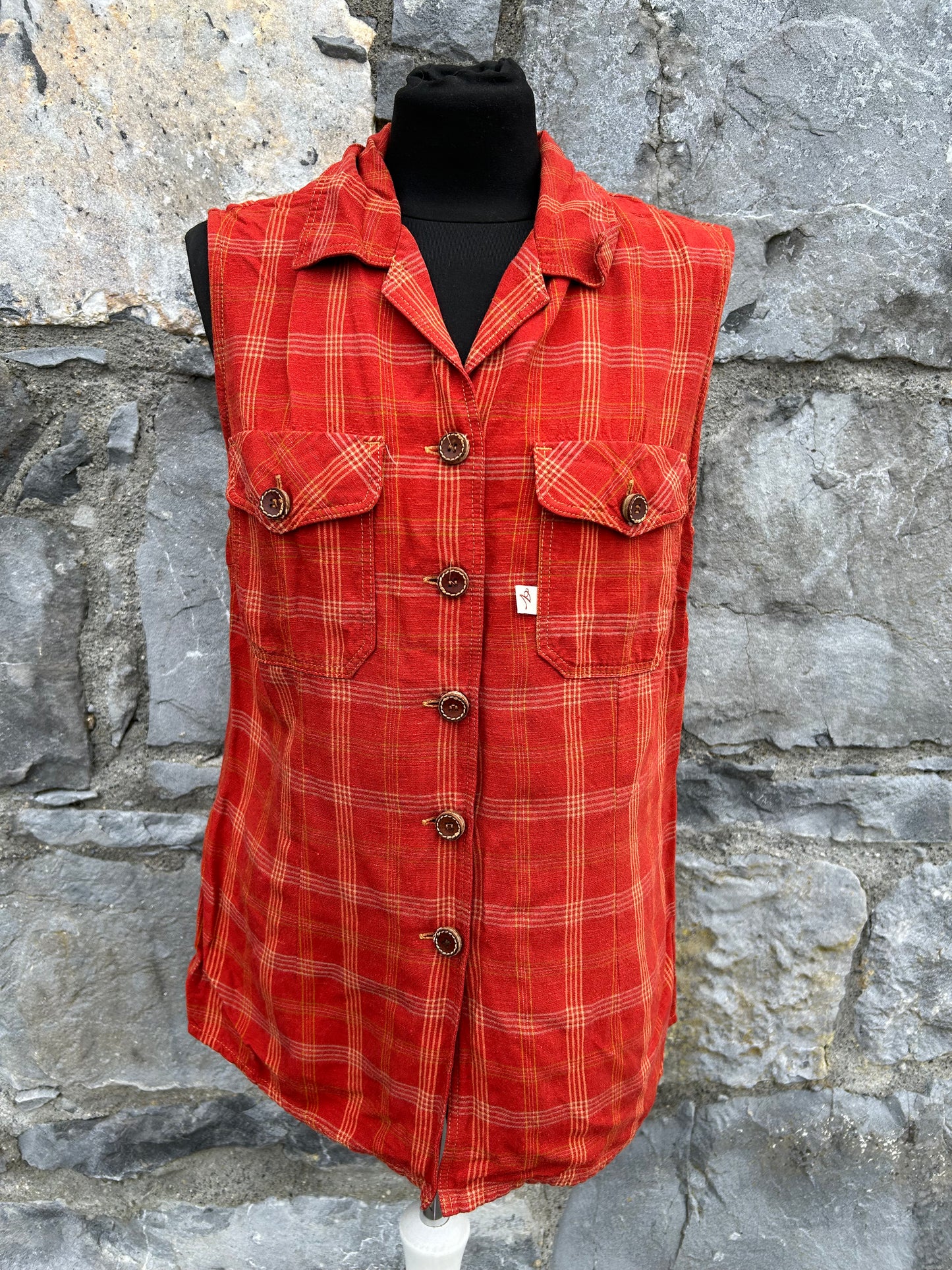 90s Rusty check sleeveless shirt  uk 10-12